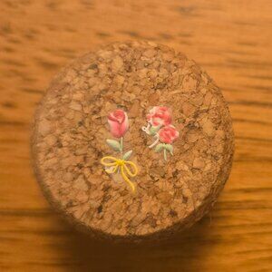 Brand New Hand Crafted Magnet Created from Champagne Cork Featuring Flowers
